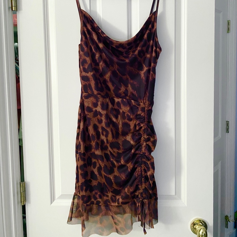 leopard print form fitting dress